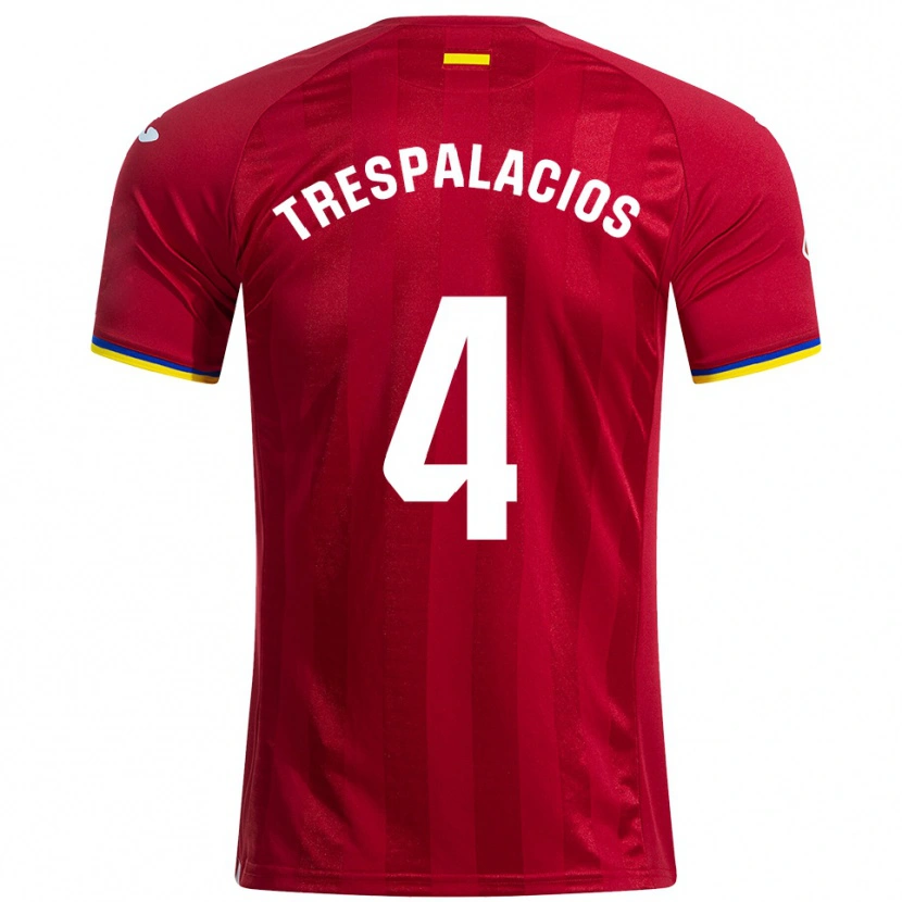 Danxen Kvinder Adrián Trespalacios #4 Rød Gul Blå Udebane Spillertrøjer 2025/26 Trøje T-Shirt
