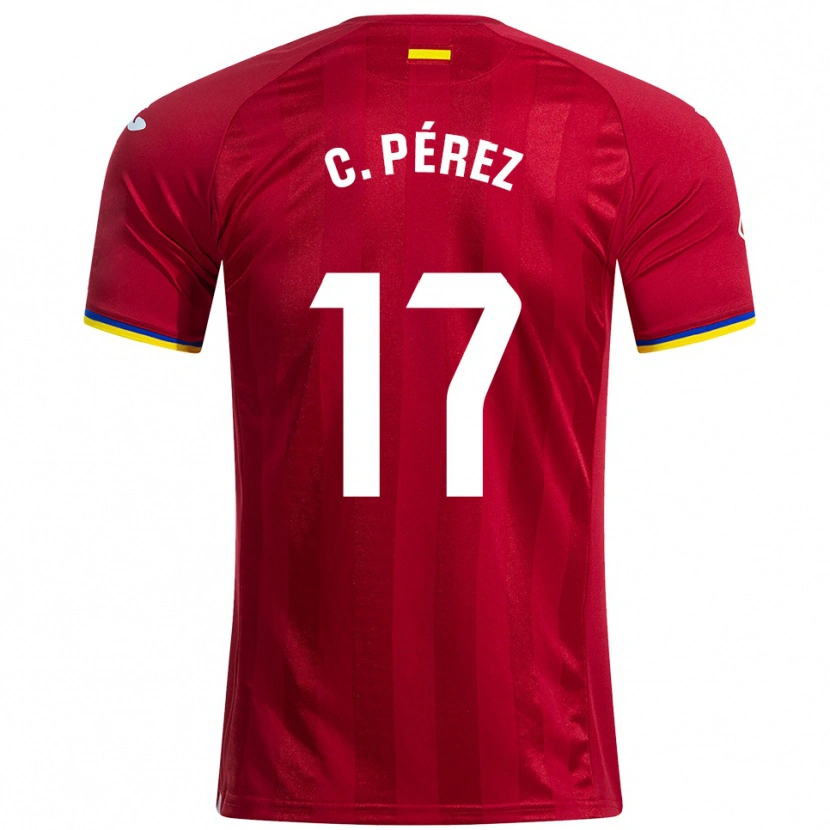 Danxen Kvinder Carles Perez #17 Rød Gul Blå Udebane Spillertrøjer 2025/26 Trøje T-Shirt