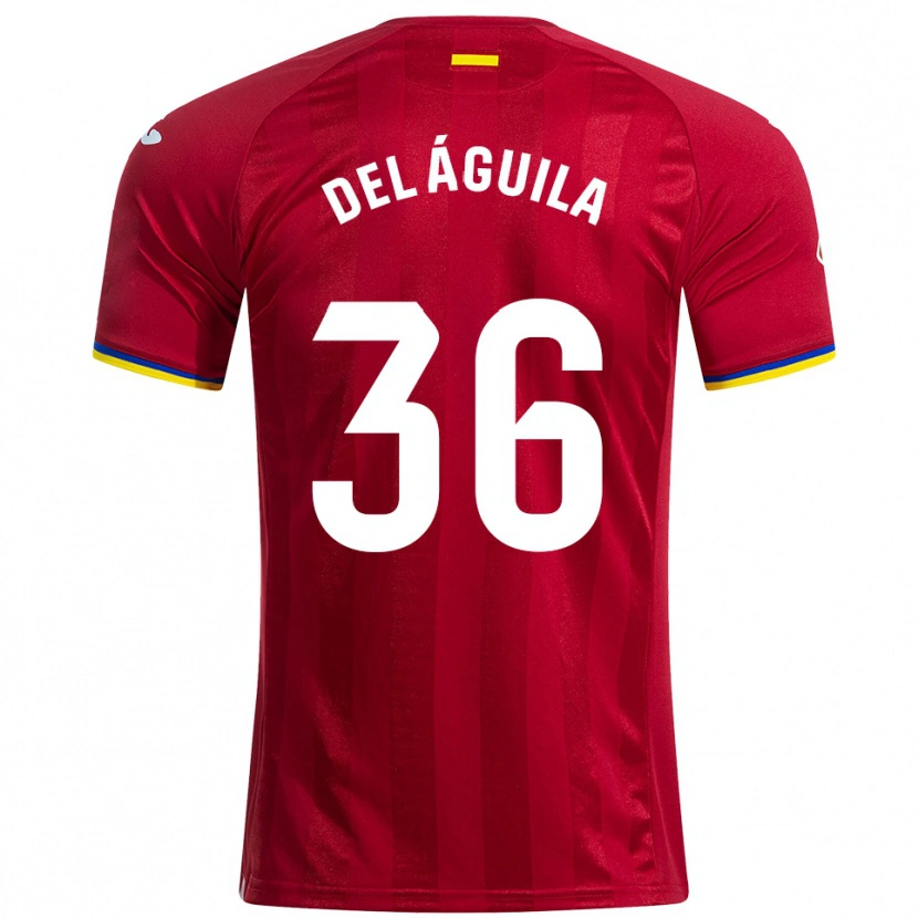 Danxen Kvinder Ángel Del Águila #36 Rød Gul Blå Udebane Spillertrøjer 2025/26 Trøje T-Shirt