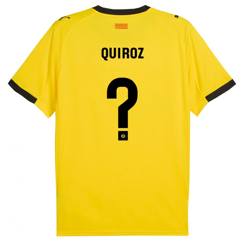 Danxen Kvinder Alejandro Quiroz #0 Gul Sort Udebane Spillertrøjer 2025/26 Trøje T-Shirt
