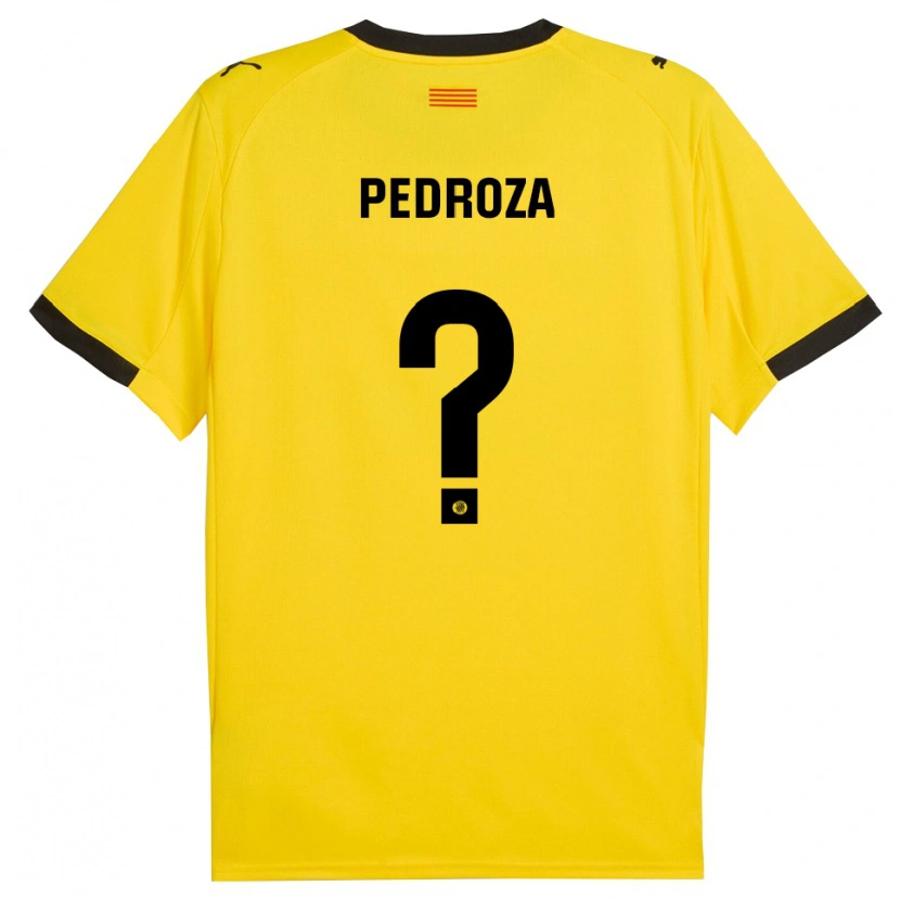 Danxen Kvinder Gerardo Pedroza #0 Gul Sort Udebane Spillertrøjer 2025/26 Trøje T-Shirt