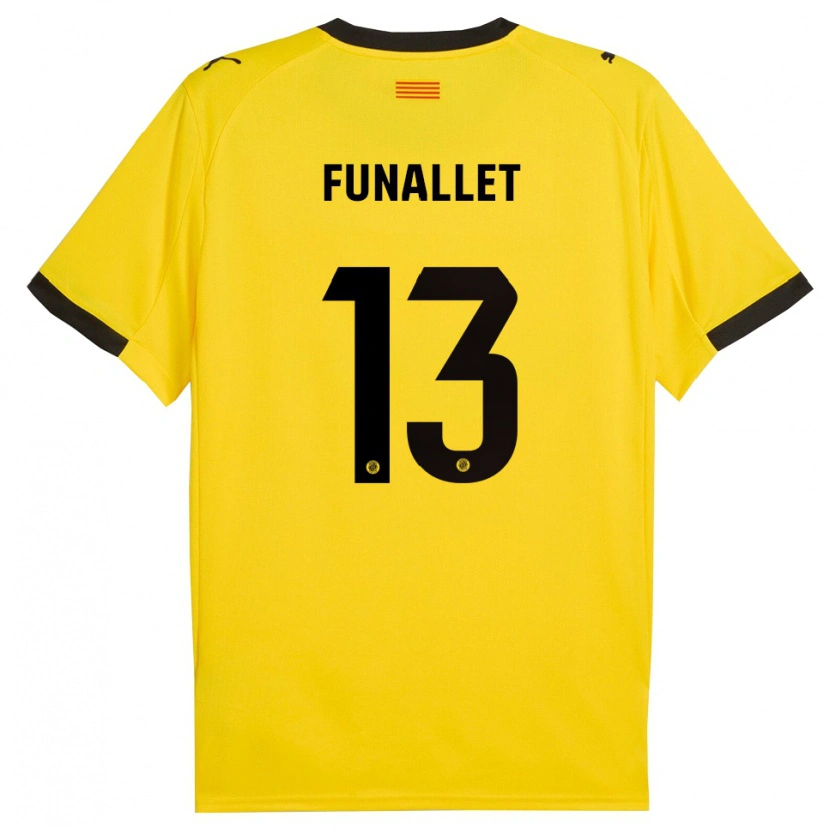 Danxen Kvinder Pau Funallet #13 Gul Sort Udebane Spillertrøjer 2025/26 Trøje T-Shirt
