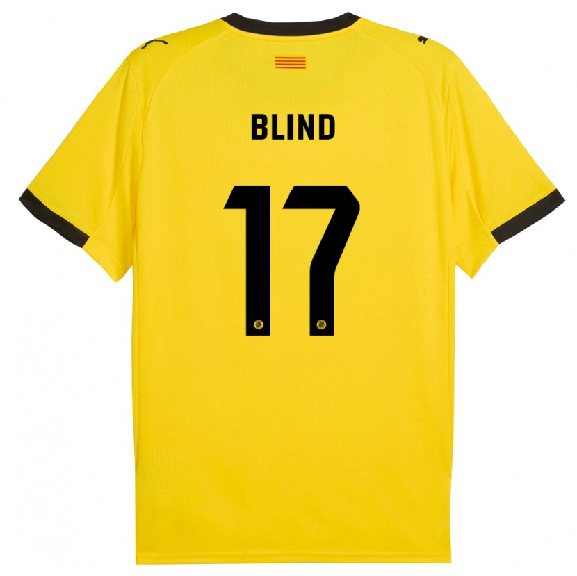 Danxen Kvinder Daley Blind #17 Gul Sort Udebane Spillertrøjer 2025/26 Trøje T-Shirt