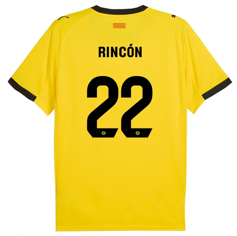 Danxen Kvinder Hugo Rincón #22 Gul Sort Udebane Spillertrøjer 2025/26 Trøje T-Shirt