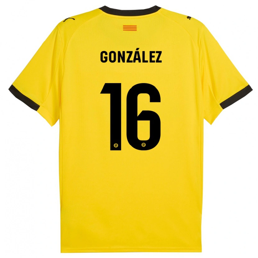 Danxen Kvinder Lau González #16 Gul Sort Udebane Spillertrøjer 2025/26 Trøje T-Shirt