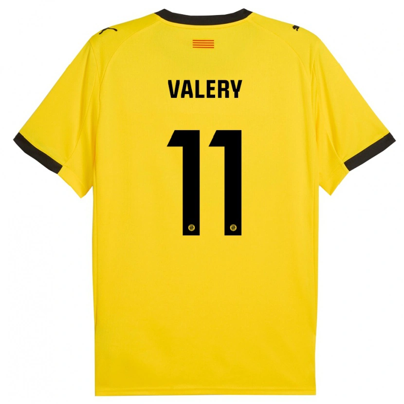 Danxen Kvinder Valery Fernández #11 Gul Sort Udebane Spillertrøjer 2025/26 Trøje T-Shirt