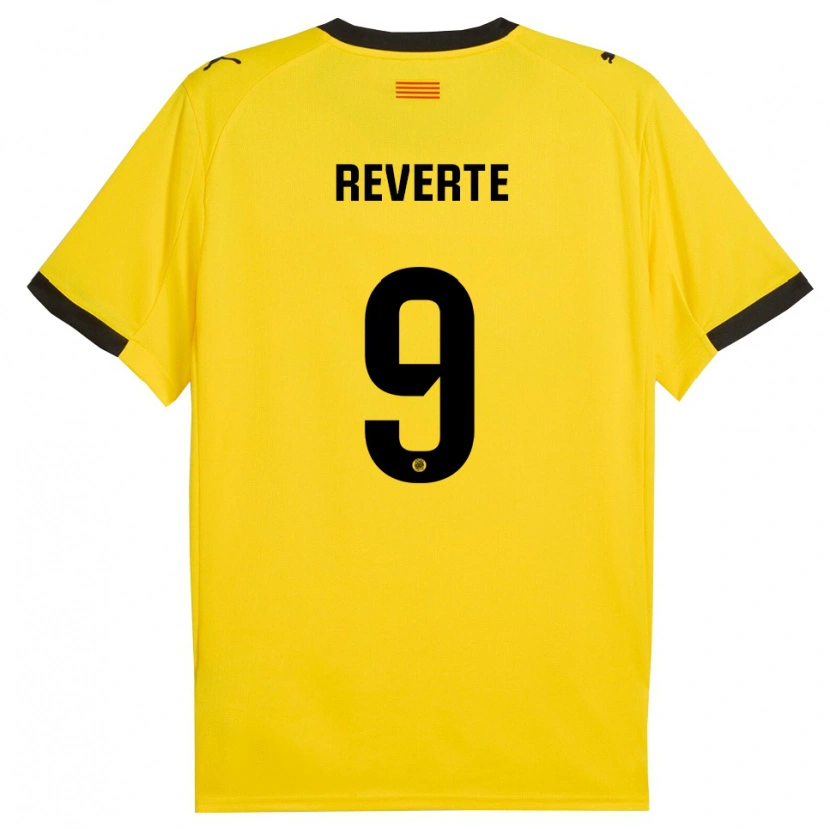 Danxen Kvinder Unai Reverte #9 Gul Sort Udebane Spillertrøjer 2025/26 Trøje T-Shirt