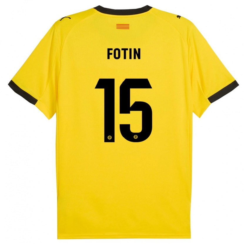 Danxen Kvinder Rareș Fotin #15 Gul Sort Udebane Spillertrøjer 2025/26 Trøje T-Shirt