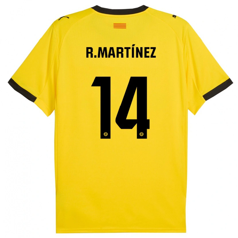 Danxen Kvinder Raúl Martínez #14 Gul Sort Udebane Spillertrøjer 2025/26 Trøje T-Shirt