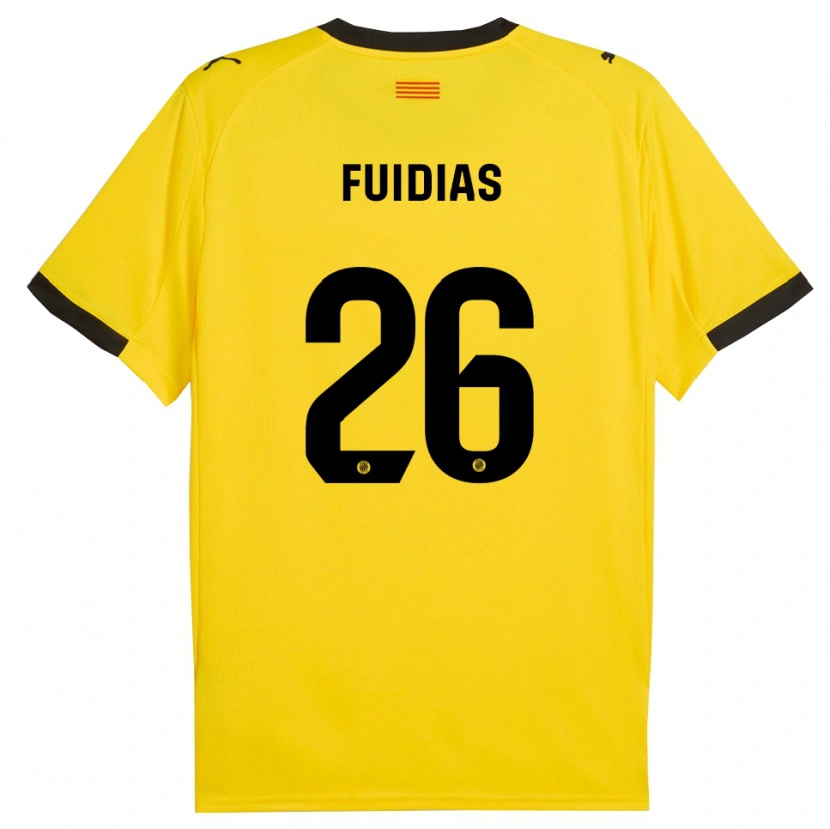 Danxen Kvinder Toni Fuidias #26 Gul Sort Udebane Spillertrøjer 2025/26 Trøje T-Shirt