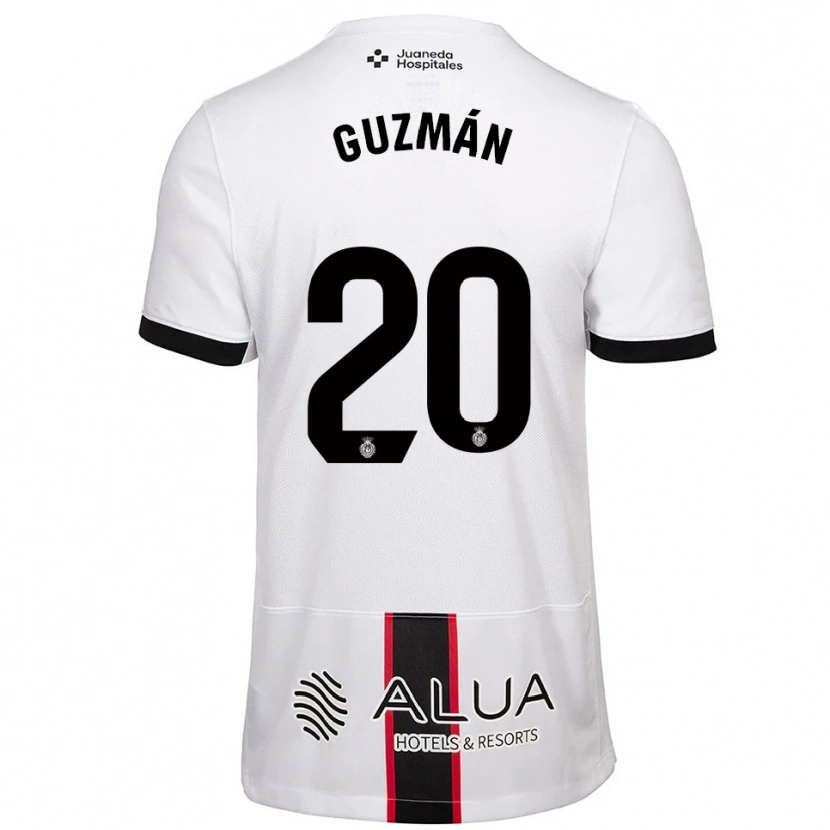 Danxen Kvinder Samuel Guzmán #20 Hvid Sort Udebane Spillertrøjer 2025/26 Trøje T-Shirt