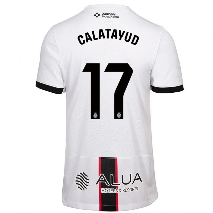 Danxen Kvinder Miguel Calatayud #17 Hvid Sort Udebane Spillertrøjer 2025/26 Trøje T-Shirt