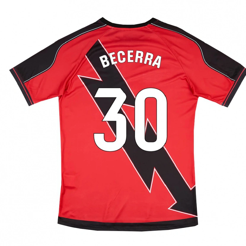 Danxen Kvinder Samu Becerra #30 Rød Sort Udebane Spillertrøjer 2025/26 Trøje T-Shirt