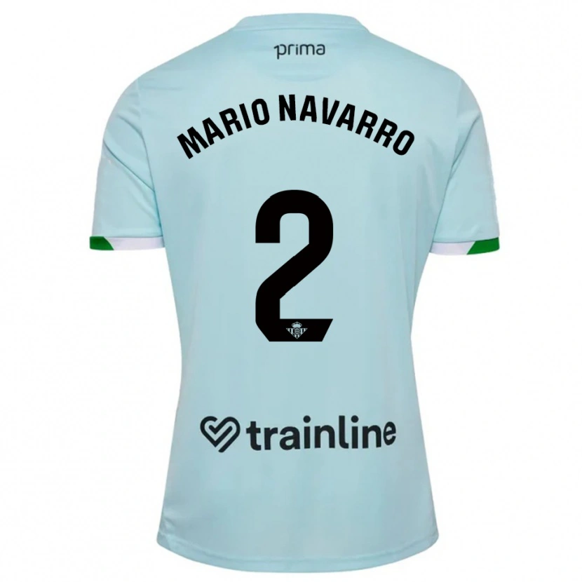 Danxen Kvinder Mario Navarro #2 Himmelblå Grøn Udebane Spillertrøjer 2025/26 Trøje T-Shirt