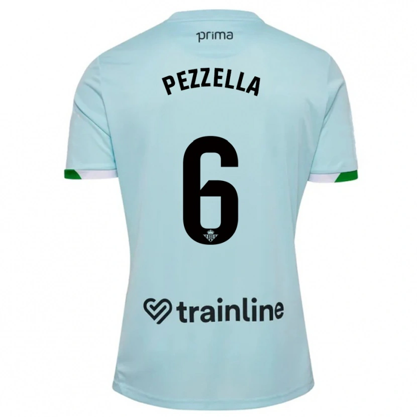 Danxen Kvinder German Pezzella #6 Himmelblå Grøn Udebane Spillertrøjer 2025/26 Trøje T-Shirt