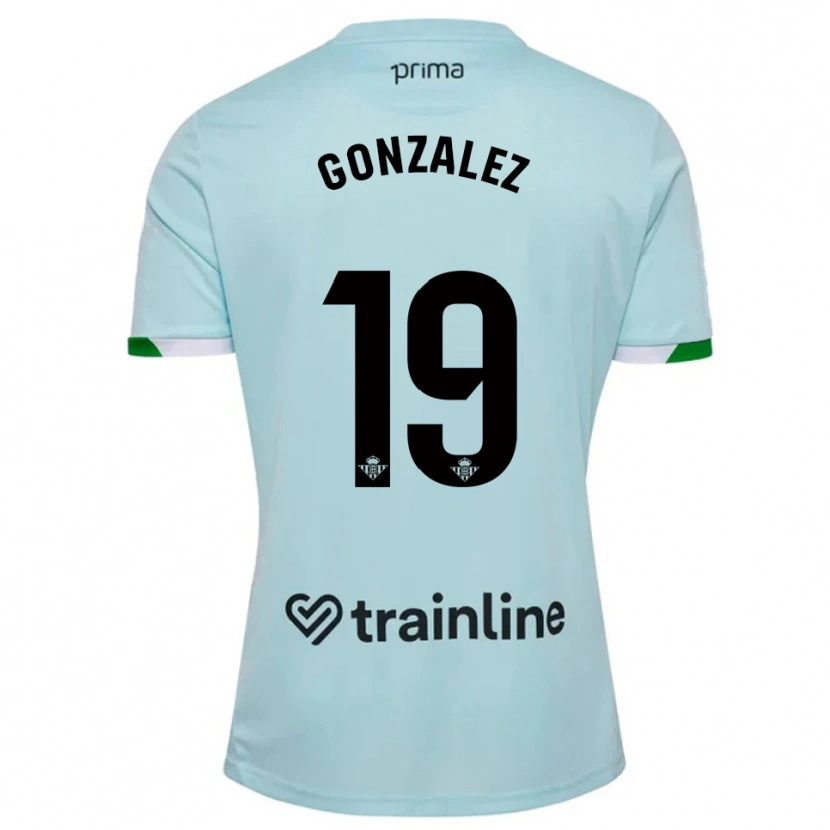 Danxen Kvinder Juan González #19 Himmelblå Grøn Udebane Spillertrøjer 2025/26 Trøje T-Shirt