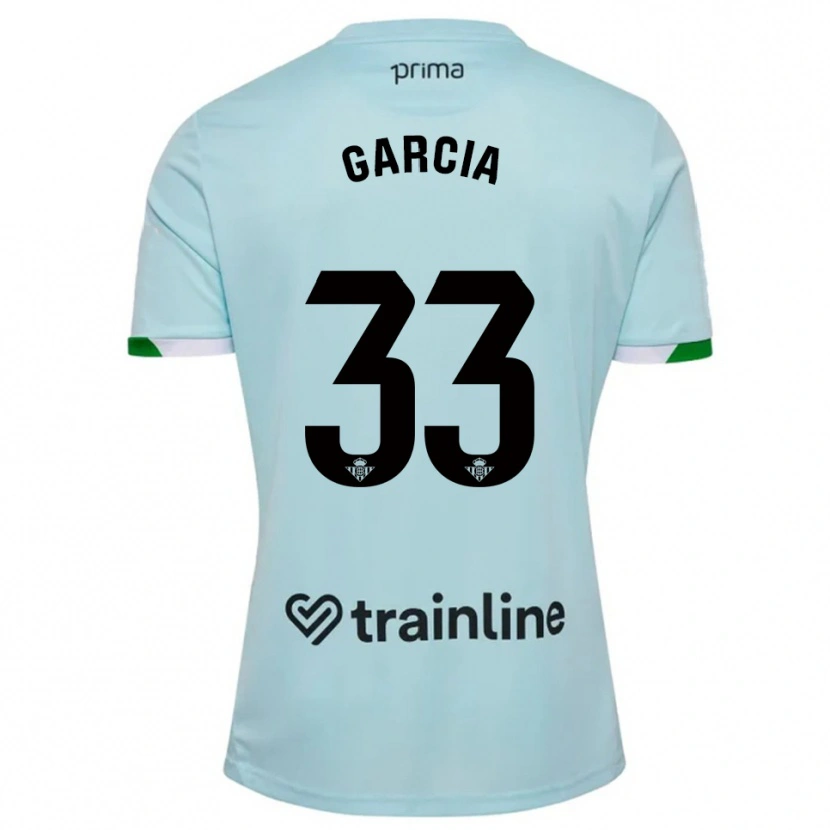 Danxen Kvinder Pablo García #33 Himmelblå Grøn Udebane Spillertrøjer 2025/26 Trøje T-Shirt