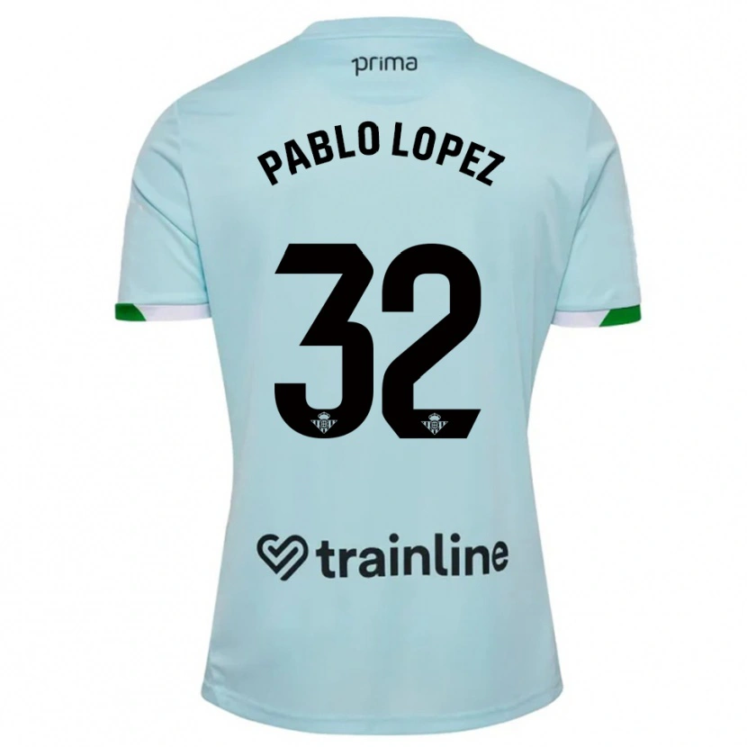 Danxen Kvinder Pablo López #32 Himmelblå Grøn Udebane Spillertrøjer 2025/26 Trøje T-Shirt