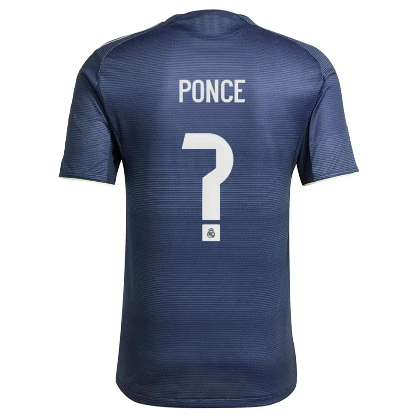 Danxen Kvinder Guille Ponce #0 Navy Sølv Udebane Spillertrøjer 2025/26 Trøje T-Shirt