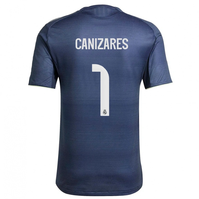 Danxen Kvinder Lucas Canizares #1 Navy Sølv Udebane Spillertrøjer 2025/26 Trøje T-Shirt