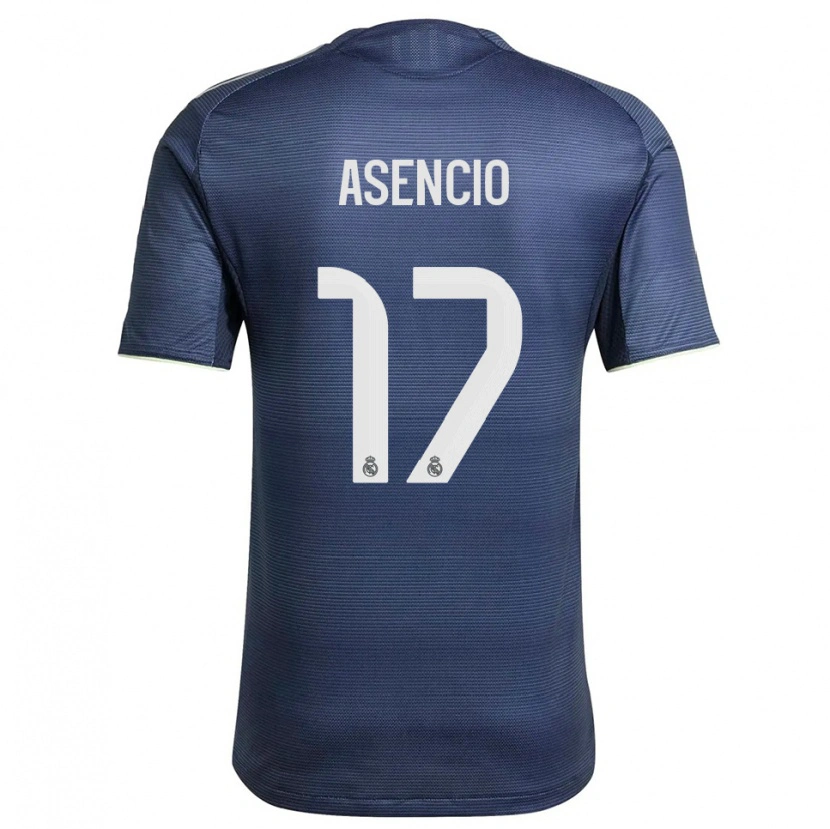 Danxen Kvinder Raúl Asencio #17 Navy Sølv Udebane Spillertrøjer 2025/26 Trøje T-Shirt