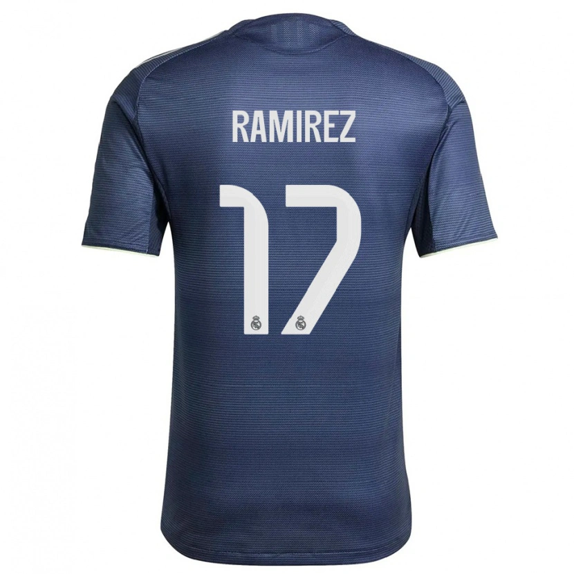 Danxen Kvinder Darío Ramírez #17 Navy Sølv Udebane Spillertrøjer 2025/26 Trøje T-Shirt