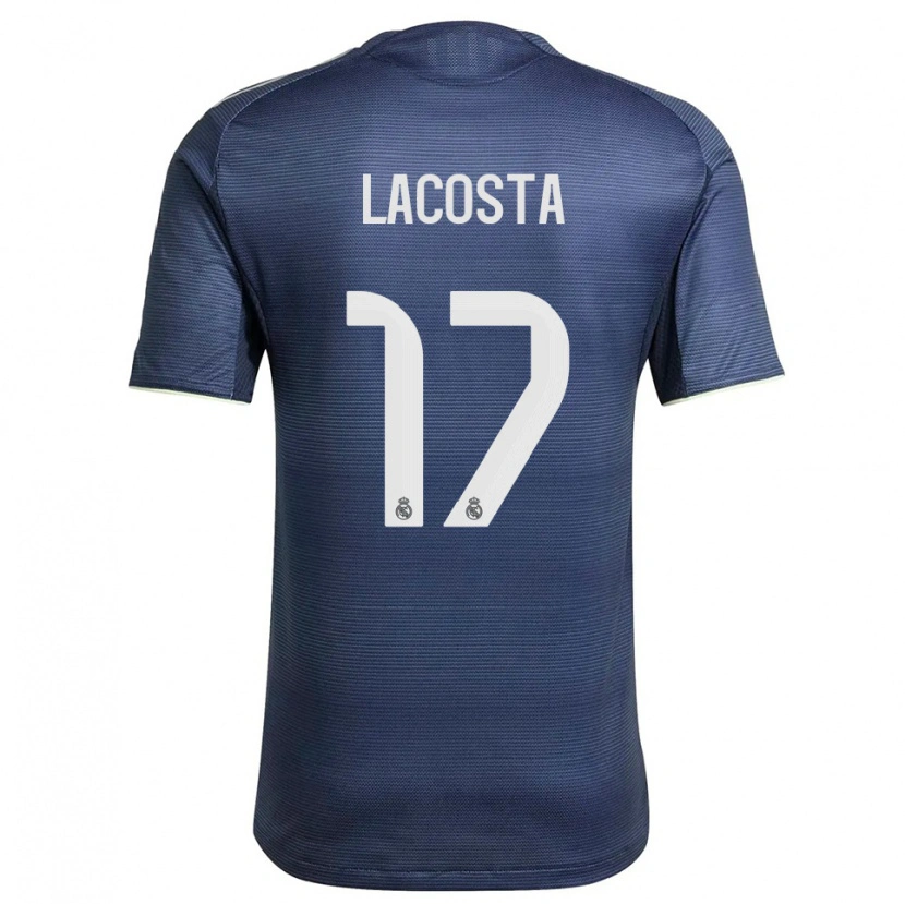 Danxen Kvinder Diego Lacosta #17 Navy Sølv Udebane Spillertrøjer 2025/26 Trøje T-Shirt
