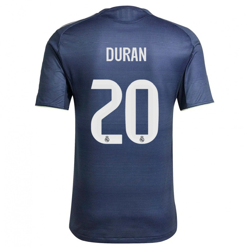 Danxen Kvinder Pol Duran #20 Navy Sølv Udebane Spillertrøjer 2025/26 Trøje T-Shirt