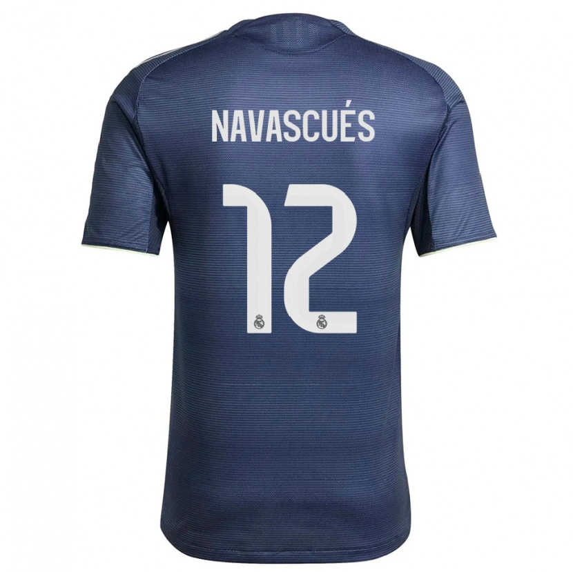 Danxen Kvinder Liberto Navascués #12 Navy Sølv Udebane Spillertrøjer 2025/26 Trøje T-Shirt