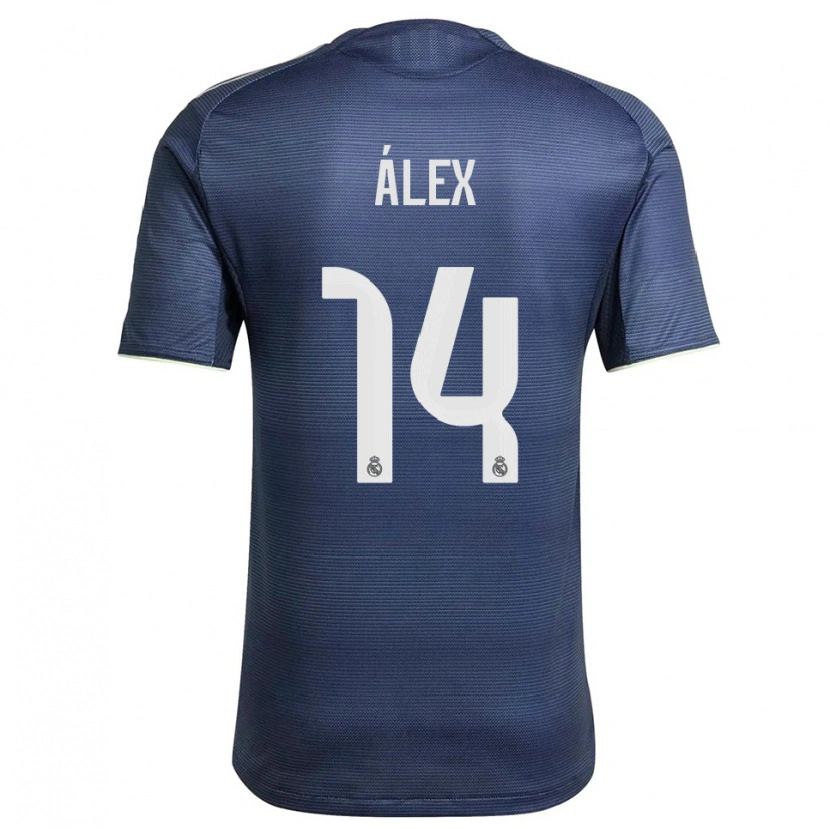 Danxen Kvinder Álex Pérez #14 Navy Sølv Udebane Spillertrøjer 2025/26 Trøje T-Shirt