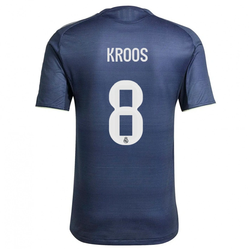 Danxen Kvinder Toni Kroos #8 Navy Sølv Udebane Spillertrøjer 2025/26 Trøje T-Shirt