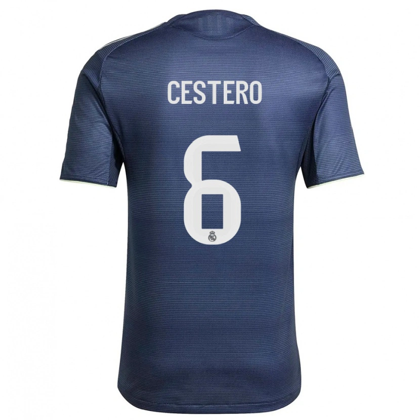 Danxen Kvinder Jorge Cestero #6 Navy Sølv Udebane Spillertrøjer 2025/26 Trøje T-Shirt