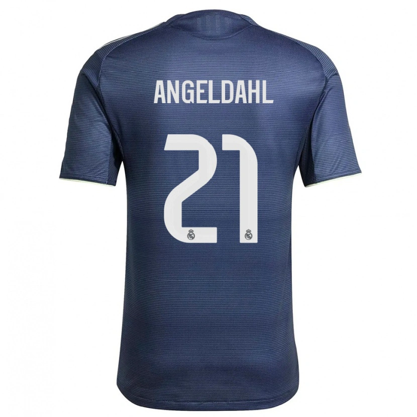Danxen Kvinder Filippa Angeldahl #21 Navy Sølv Udebane Spillertrøjer 2025/26 Trøje T-Shirt