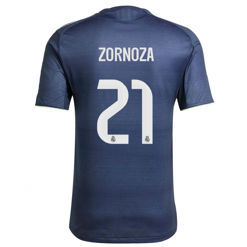 Danxen Kvinder Claudia Zornoza #21 Navy Sølv Udebane Spillertrøjer 2025/26 Trøje T-Shirt