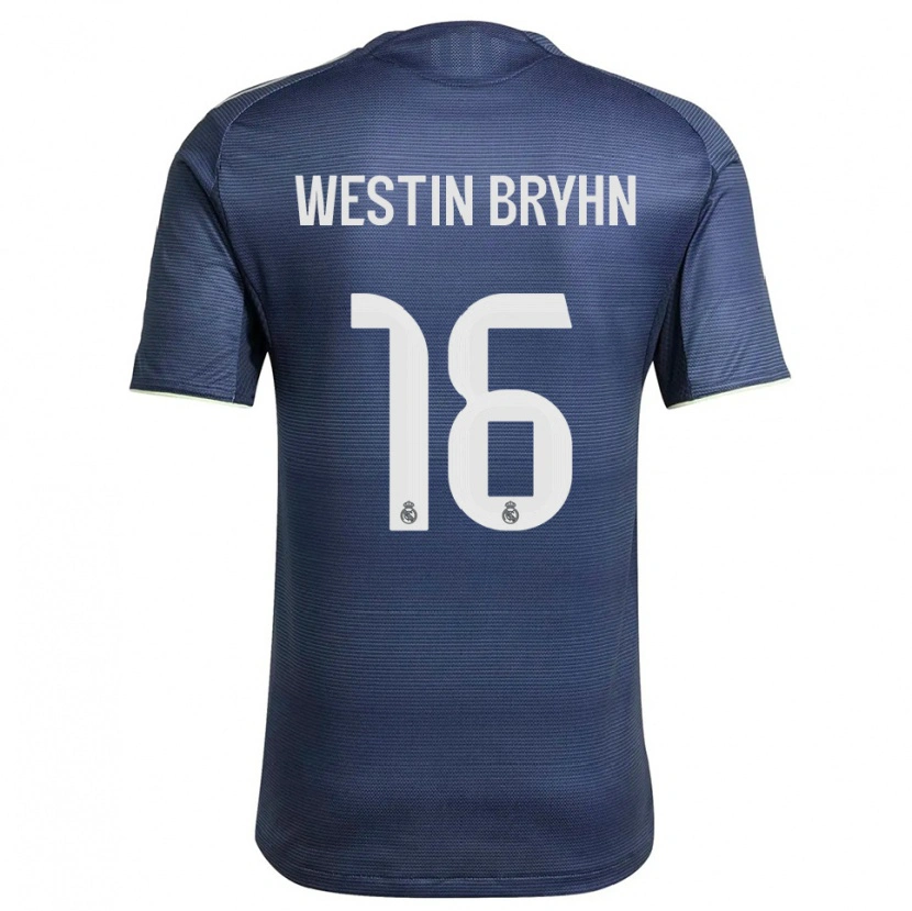 Danxen Kvinder Leon Westin Bryhn #16 Navy Sølv Udebane Spillertrøjer 2025/26 Trøje T-Shirt