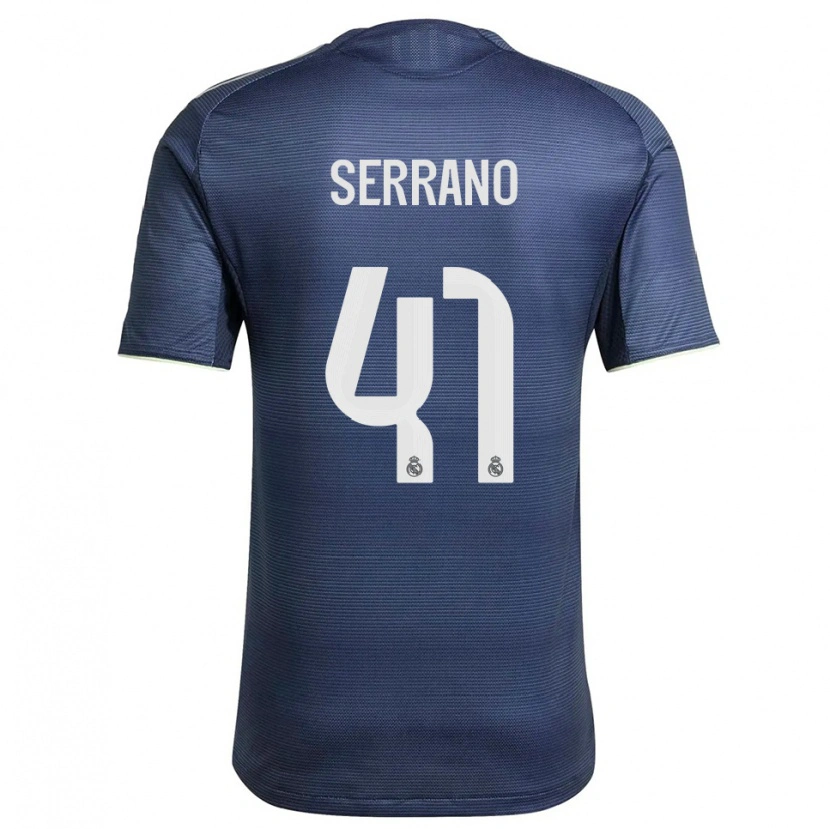 Danxen Kvinder Manu Serrano #41 Navy Sølv Udebane Spillertrøjer 2025/26 Trøje T-Shirt