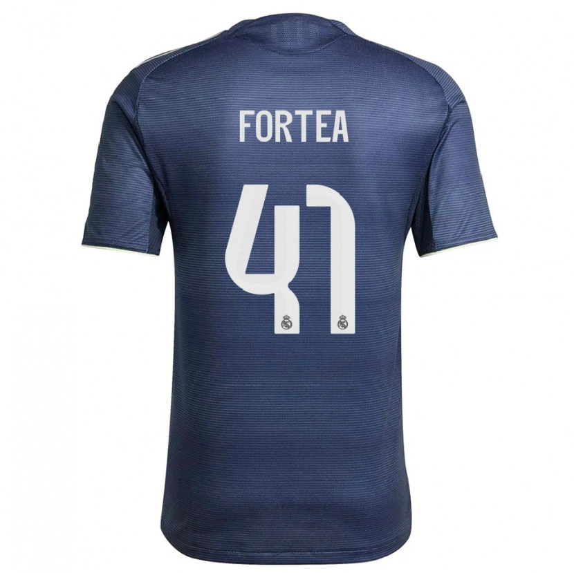 Danxen Kvinder Jesús Fortea #41 Navy Sølv Udebane Spillertrøjer 2025/26 Trøje T-Shirt