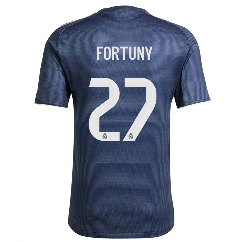 Danxen Kvinder Pol Fortuny #27 Navy Sølv Udebane Spillertrøjer 2025/26 Trøje T-Shirt