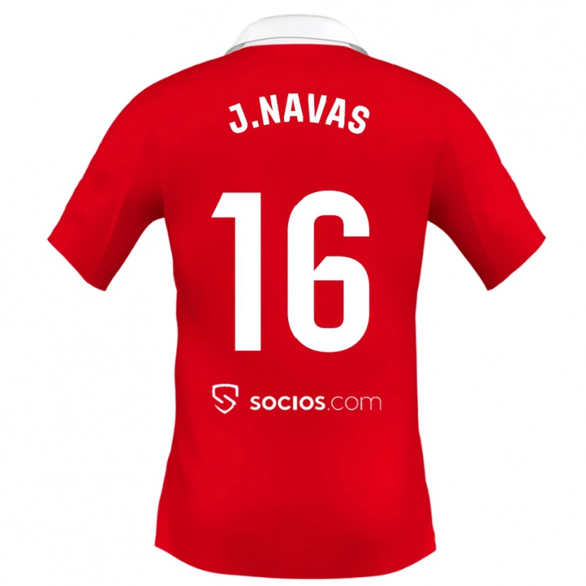 Danxen Kvinder Jesus Navas #16 Rød Hvid Grå Udebane Spillertrøjer 2025/26 Trøje T-Shirt