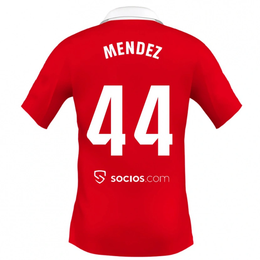 Danxen Kvinder Tomas Mendez #44 Rød Hvid Grå Udebane Spillertrøjer 2025/26 Trøje T-Shirt