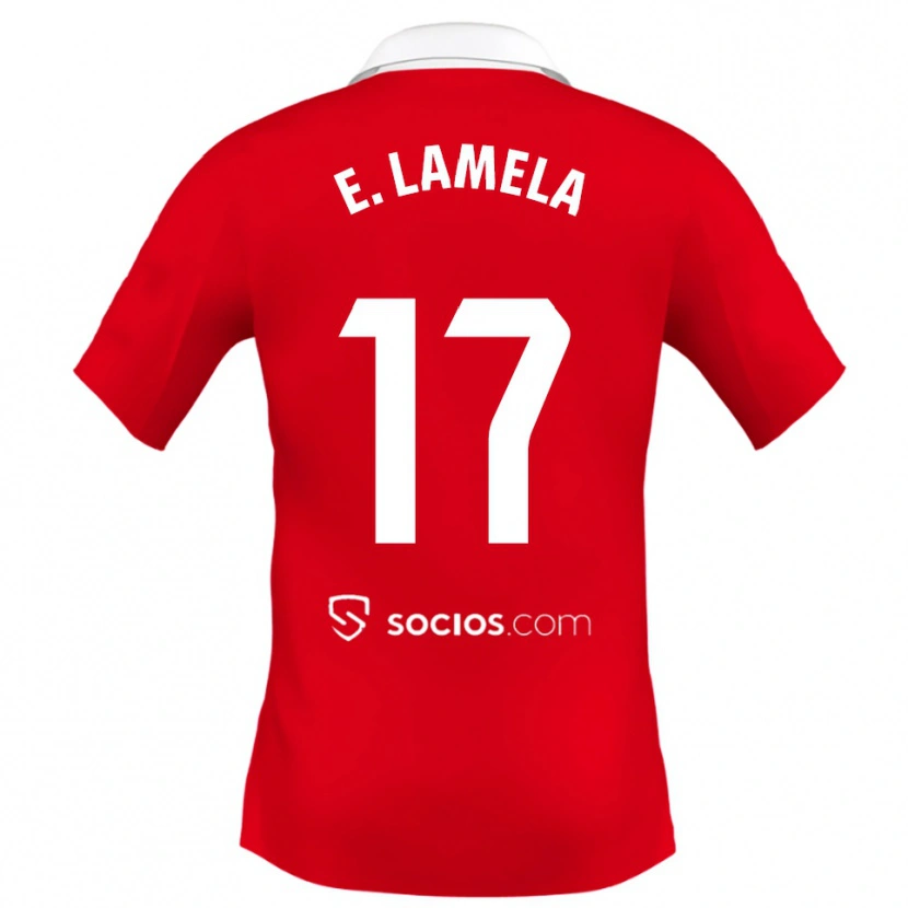Danxen Kvinder Erik Lamela #17 Rød Hvid Grå Udebane Spillertrøjer 2025/26 Trøje T-Shirt