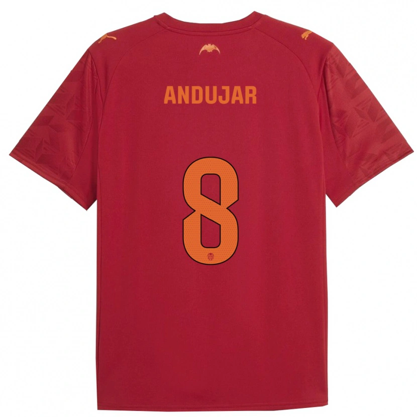 Danxen Kvinder Candela Andujar #8 Rød Orange Udebane Spillertrøjer 2025/26 Trøje T-Shirt