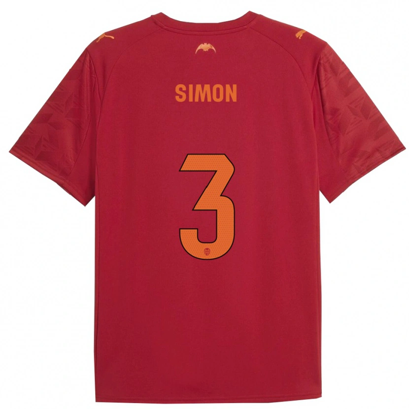 Danxen Kvinder Bénédicte Simon #3 Rød Orange Udebane Spillertrøjer 2025/26 Trøje T-Shirt