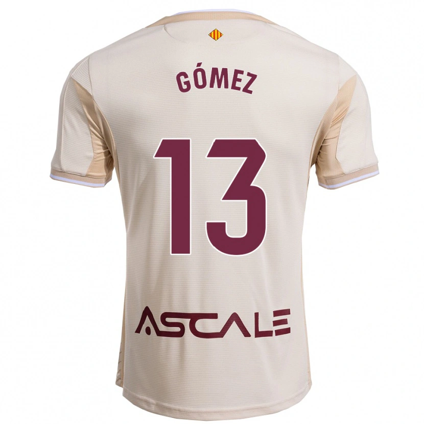Danxen Kvinder Rubén Gómez #13 Off-White Bordeaux Udebane Spillertrøjer 2025/26 Trøje T-Shirt
