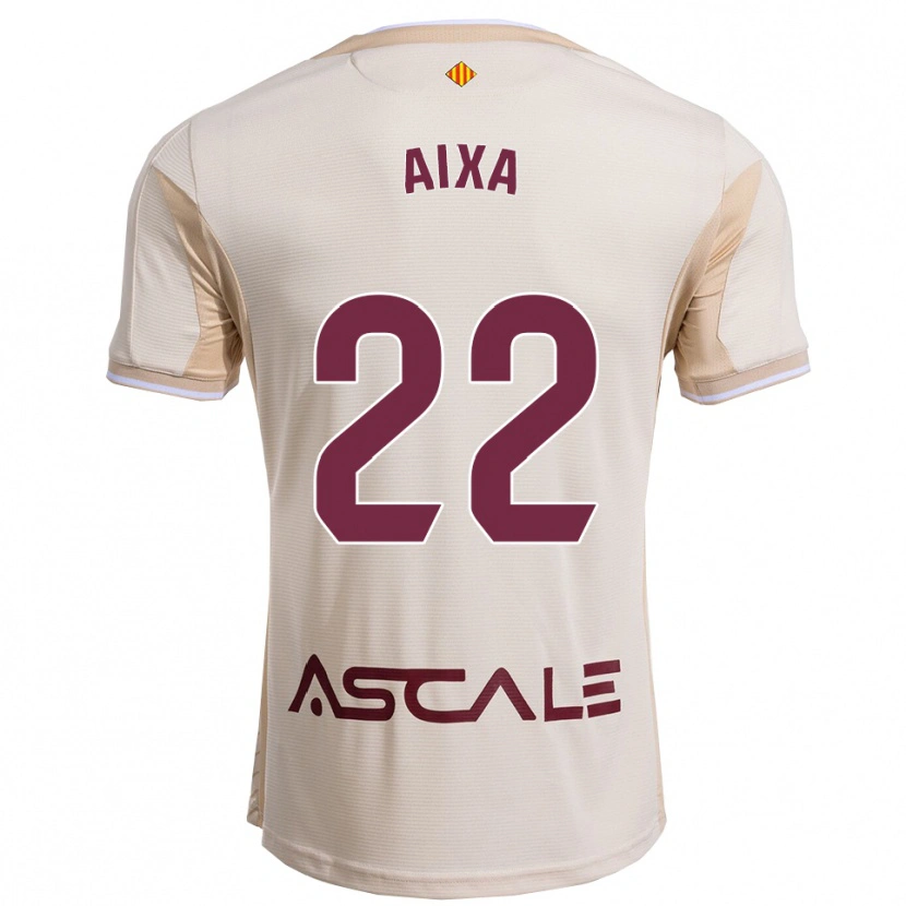 Danxen Kvinder Aixa Salvador García #22 Off-White Bordeaux Udebane Spillertrøjer 2025/26 Trøje T-Shirt