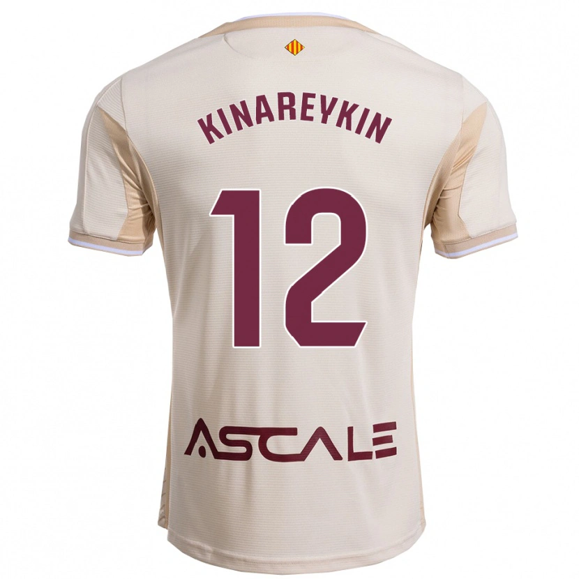 Danxen Kvinder Yakiv Kinareykin #12 Off-White Bordeaux Udebane Spillertrøjer 2025/26 Trøje T-Shirt