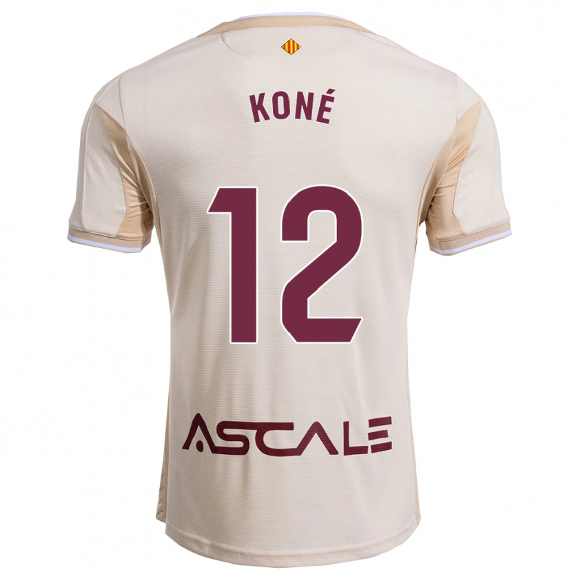 Danxen Kvinder Ayouba Koné #12 Off-White Bordeaux Udebane Spillertrøjer 2025/26 Trøje T-Shirt