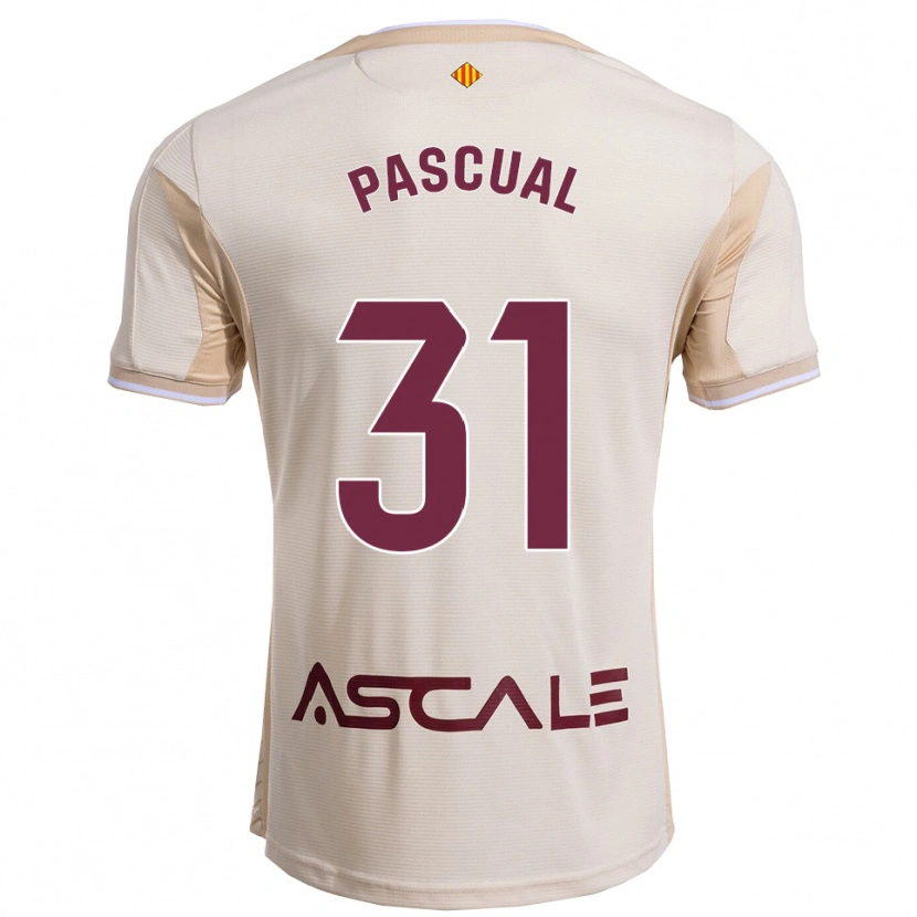 Danxen Kvinder Pablo Pascual #31 Off-White Bordeaux Udebane Spillertrøjer 2025/26 Trøje T-Shirt