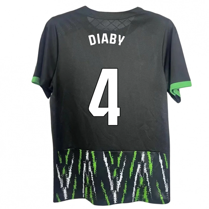 Danxen Kvinder Bambo Diaby #4 Sort Grøn Udebane Spillertrøjer 2025/26 Trøje T-Shirt