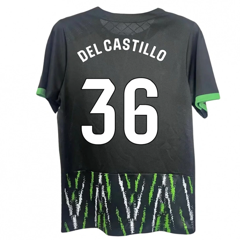 Danxen Kvinder Gonzalo Del Castillo #36 Sort Grøn Udebane Spillertrøjer 2025/26 Trøje T-Shirt